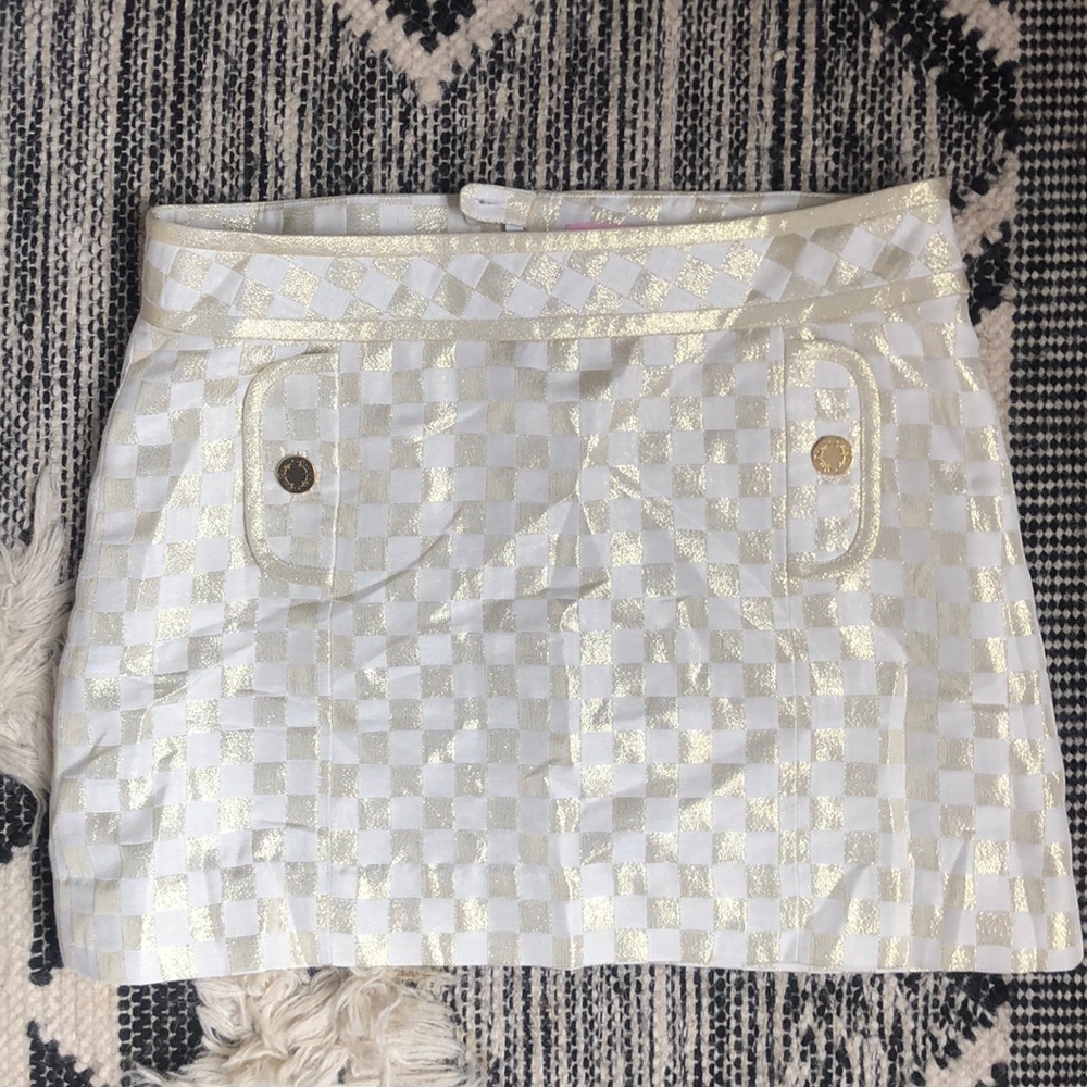 Lilly Pulitzer gold metallic mini skirt